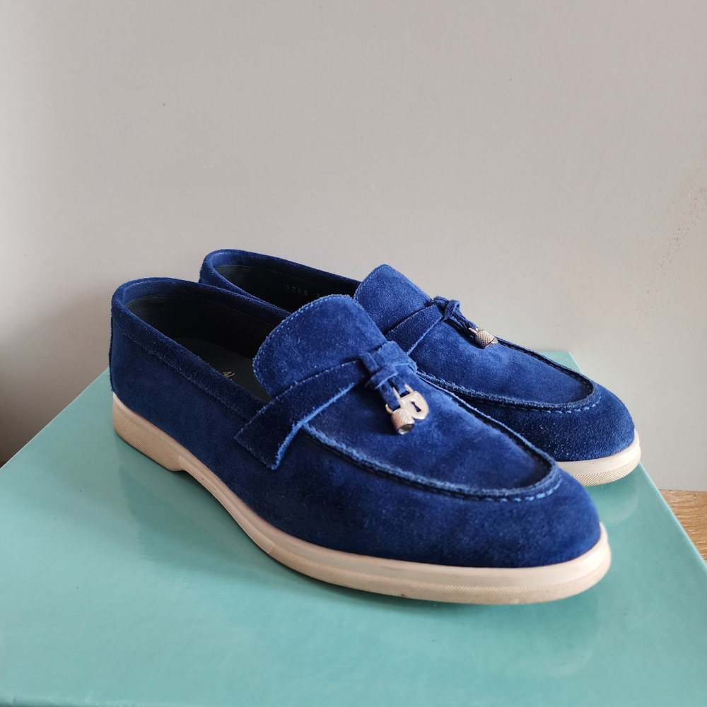 Aldo Brue (Made In Italy) Blue Suede Loafers